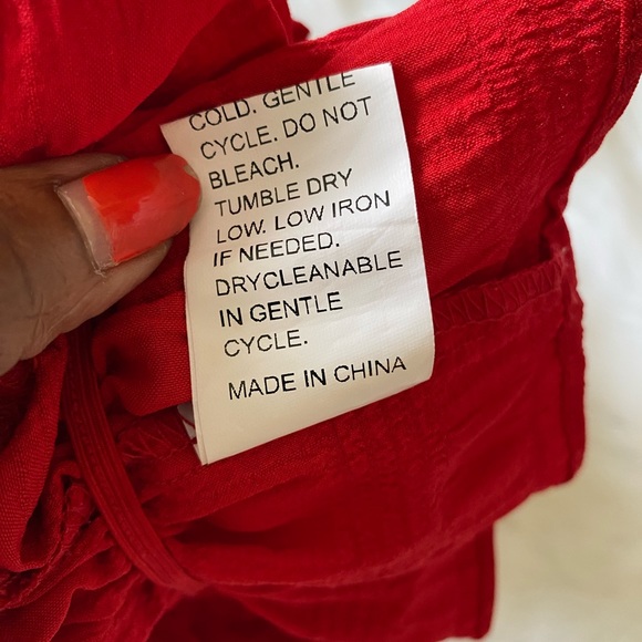 Red Tube Top with Sleeves - Picture 6 of 6